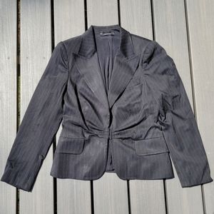 Gucci Italian ruched front pinstripe blazer